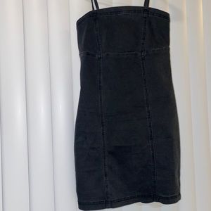 Black denim dress